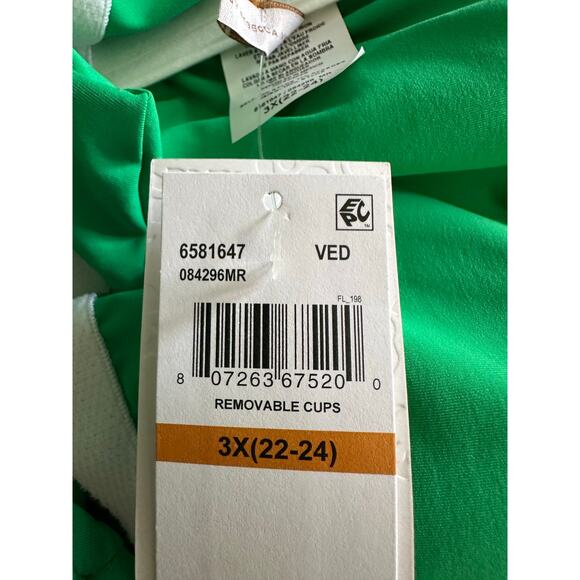 Becca ETC Code Strappy One-Piece Swimsuit Green Size 3X - Picture 5 of 10